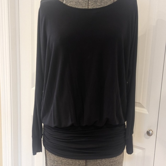 Slate gray TART tunic shirt. Soft flowy with side touching. V scoop in back - Picture 2 of 12